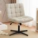 Ebern Designs Averion Ergonomic Non-Wheeled Swivel Task Chair Upholstered, Linen in Gray | 30.75 H x 25 W x 20 D in | Wayfair