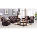 Hokku Designs Parbel 3 Piece Faux Reclining Living Room Set Faux Leather in Brown | 41 H x 79 W x 37 D in | Wayfair Living Room Sets