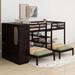 Harriet Bee Jakhari Full-Over-Twin-Twin Bunk Bed w/ Shelves, Wardrobe & Mirror | 64.6 H x 116.5 W x 79.8 D in | Wayfair
