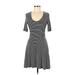 Decree Casual Dress - A-Line: Gray Print Dresses - Women's Size Medium