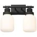 Somers 14.75" Wide 2 Light Textured Black Bath Light With Matte White