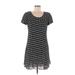 Liz Claiborne Casual Dress - A-Line Scoop Neck Short sleeves: Gray Dresses - Women's Size 6