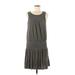 Soft Joie Casual Dress - DropWaist Scoop Neck Sleeveless: Gray Print Dresses - Women's Size Medium