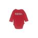 Carter's Long Sleeve Onesie: Red Print Bottoms - Size 6 Month