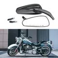 Specchietto manubrio moto nero 8mm doppio Sport specchietti retrovisori per Harley Davidson per