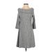 Alya Casual Dress - A-Line: Gray Tweed Dresses - Women's Size Small