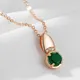 Wbmqda Round Emerald Stone Pendant And Necklace For Women 585 Rose Gold Color Daily High Quality