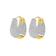 CWWZircons Micro Inlaid Cubic Zirconia Two Tones Ear Buckle French Trendy Hoop Earrings for Women