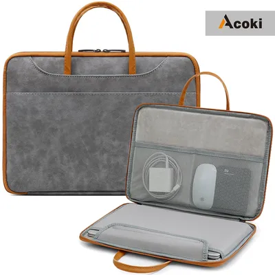 Laptop Bag 13.3/14 Inch Leather fabric Sleeve Cover for Macbook Air 13 M1/M2 MacBook Pro 13/14