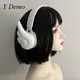 Y Demo Techwear Angel Wings Plastic Headband Movable Hair Accessory Cosplay Headphones