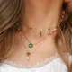 E.B.belle 2022 Summer Dainty Chic Tulip Charm Toggle Clasp Beads Pearl Necklaces For Women Hexagon