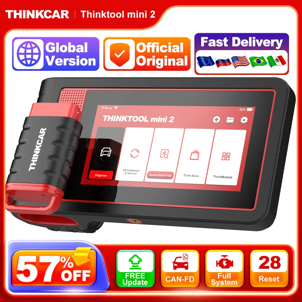 THINKCAR Thinktool Mini Strumenti diagnostici per auto Sistema completo 28 Reset Aggiornamento gratuito Scanner OBD2 Codifica ECU Strumento di scansione bidirezionale
