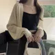 Rimocy Sunscreen Crop Knit Cardigan Women Korean Style Solid Color Thin Cardigan Coat Woman Simple