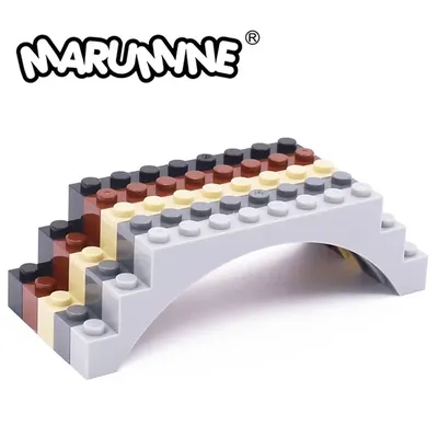Marumine Bausteine 1x12x3 Arch MOC Ziegel Teile 5PCS Kompatibel mit 14707 6108 Kreative Bauen brücke Image