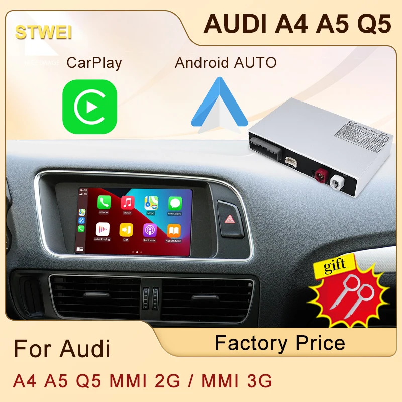 Drahtlose CarPlay Für Audi MMI 2G MMI 3G Q5 2010-2018 A4 B9 A5 2008-2016 Auto Spielen Android Auto Spiegel Link Reverse Kamera Image