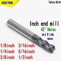 Carbide Tungsten Steel Inch Milling Cutter 1/8 3/16 1/4 5/16 3/8 1/2" CNC End Mill 4 Flute