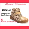 PEKNY BOSA Leopard stiefel kinder schuhe für mädchen ankle schuhe weichen boden leder stiefel breite