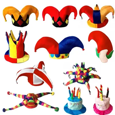 Erwachsene Männer Frauen Tupfen Clown Mütze Hut Geburtstags torte Party Hüte Leistung Requisiten Weihnachten Elf Halloween Kostüm Cosplay Image