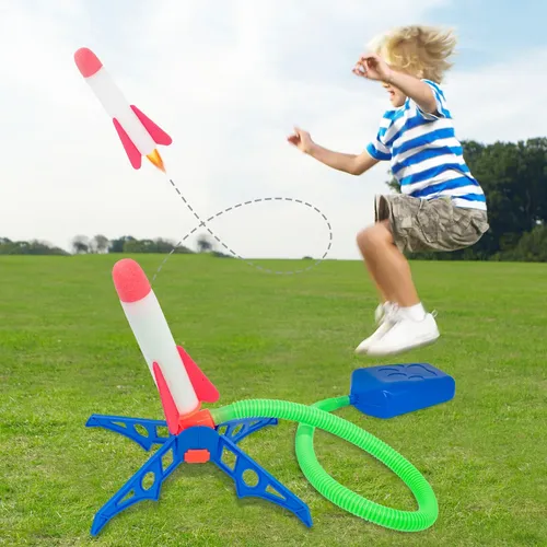 Fuß Raketenwerfer Spielzeug für Kinder Kinder Fuß treten kleine Rakete Spielzeug Jungen Outdoor