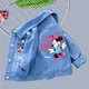 100% Baumwolle Baby Mädchen Denim Mickey Minnie Maus Jacke Mantel Kinder Kinder Blume bedruckte