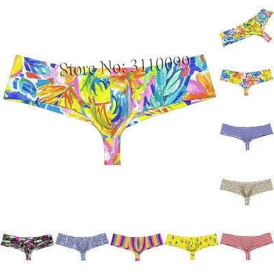 Wangen-Boxershorts für Herren, brasilianischer Bikini, bunte Badehose, Jungenunterwäsche Image