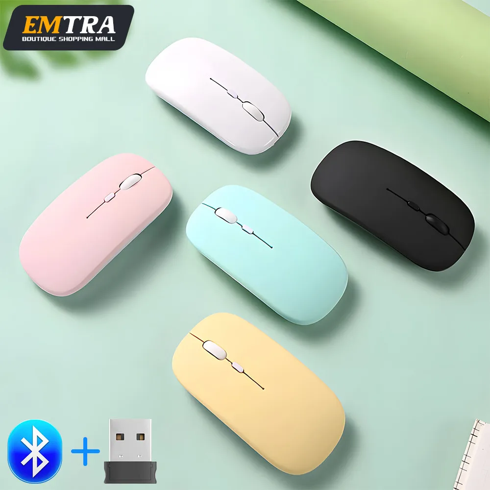 Wiederauf ladbare drahtlose Bluetooth-Maus tragbare leise ergonomische Mäuse für iPad Computer Laptop Tablet Telefon Büro Gaming-Maus Image
