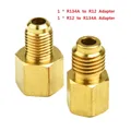 2PCS R12 Zu R134a R134a Zu R12 Adapter Kit 1/4'' Weibliche Flare Mit O-Ring X 1/2'' Acme männlichen