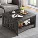 Modern Rustic Square Wood Coffee Table with Storage