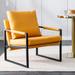 Upholstered Accent Arm Chair w/ Metal Frame and Seat Cushion,Orange