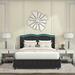 Full Platform Bed Velvet Upholstered Bed Tufted Button Nailhead Trim