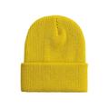 EHTMSAK Women s Mens Knitted Ski Beanie Hats Warm Soft Winter Skull Cap Beanies for Cold Weather Yellow One Size