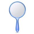 Hand mirror double side hand mirror 1X/2X magnifying glass with handle-blue