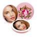 Impressions Vanity Aurora Compact Mirror with Wireless Charging Base and Adjustable LED Light Round Makeup Mirror with USB and 2X Magnified Top Glass