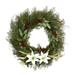 Silk Plant Nearly Natural 20 Cedar Antlers Lily and Ruscus with Berries Artificial Wreath