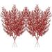 NOGIS 24 Pcs Christmas Large Artificial Pine Needles Glitter Artificial Pine Branches 14 Artificial Stems Decorative Faux Tree Branches for Xmas Wreath Home Party Decor (Red)