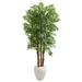 Silk Plant Nearly Natural 6 Parlour Artificial Palm Tree in White Planter