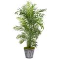 Silk Plant Nearly Natural 63 Areca Palm Artificial Tree in Decorative Planter UV Resistant (Indoor/Outdoor)