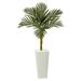 Silk Plant Nearly Natural 4.5 Golden Cane Artificial Palm Tree in Tall White Planter