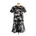 MICHAEL Michael Kors Casual Dress - A-Line Crew Neck Short sleeves: Gray Camo Dresses - Women's Size Large