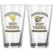 West Virginia Mountaineers 16oz. Pint Glass Two Pack