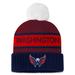 Women's Fanatics Branded Navy/Red Washington Capitals Authentic Pro Rink Cuffed Knit Hat with Pom