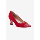 Wide Width Women's Sadee Pump by Ros Hommerson in Red Kid Suede (Size 6 W)