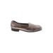Amalfi Flats: Slip On Chunky Heel Classic Brown Print Shoes - Women's Size 7 1/2 - Almond Toe