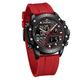 BY BENYAR Men's Multifunctional Sports Waterproof Analogue Digital Quartz Watches Casual Dual Time Super Bright Backlight Fashion Military Watch for Men, red, Strap.
