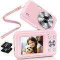 Digital Camera,Compact Cameras Digital FHD 1080P 44MP Mini Vintage Vlogging Camera Digital with 2.4" LCD Rechargeable 16X Digital Zoom,Portable Digital Cameras for Boys Girls, Children, Beginners