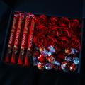 HamperWell Ultimate Gift Hamper With Red Roses, Luxury Handmade Assorted Chocolate Truffles, Chocolate Bars & More