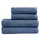 Christy Brixton Bath Towel Set | 2 Bath Towels 2 Hand Towels | Invigorating Textured Finish | Super Absorbent | 4 Piece Bathroom Towel Set | Slate Grey Blue