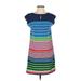 Old Navy Casual Dress - Shift Keyhole Short sleeves: Blue Color Block Dresses - Women's Size X-Small