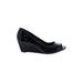 Arturo Chiang Wedges: Black Print Shoes - Women's Size 8 - Peep Toe