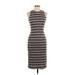Rolla Coster Casual Dress - Midi Crew Neck Sleeveless: Brown Stripes Dresses - Women's Size Large